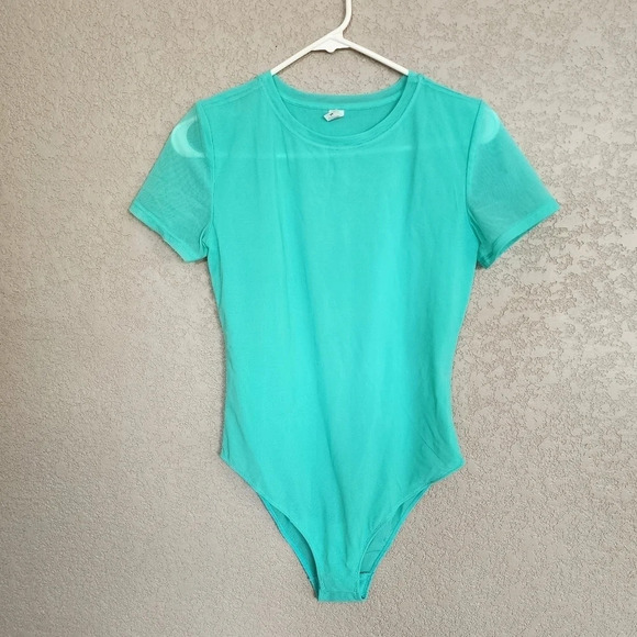 Parade Mesh shear bodysuit size Medium like new mint green color - Picture 1 of 5